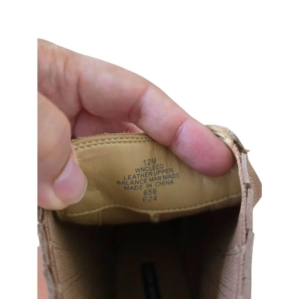 Nine West Booties Size 12 Tan Pointed Toe  Leather Upper‎ Block Heel